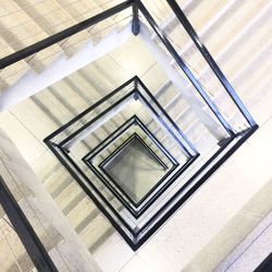 High angle view of staircase
