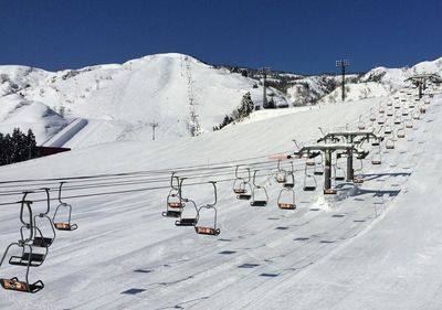 Scenic view of snow covered mountains