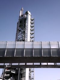Low angle view of tower against clear sky