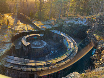 High angle view of ww2 bunker