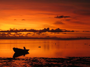 Scenic view of sunset over sea