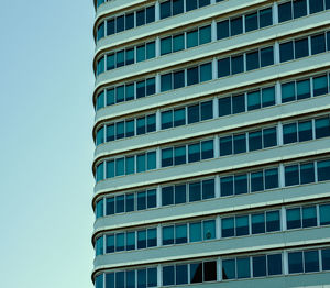 Low angle view of modern building against sky