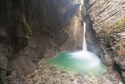 Scenic view of waterfall