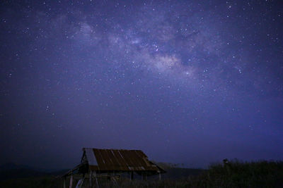 Low angle view of building against sky at night