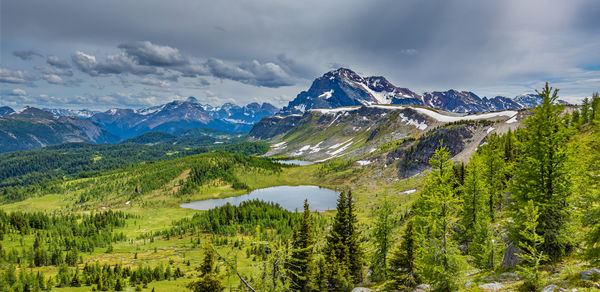 Idyllic shot of mountains at banff national park against sky