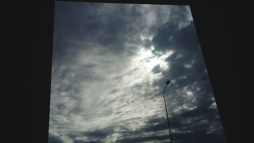 Low angle view of birds flying against sky