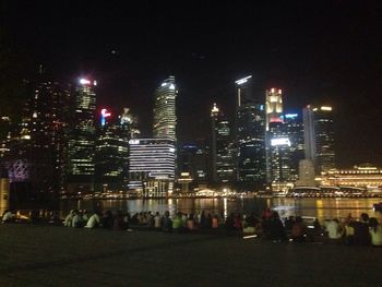 Illuminated city at night