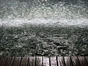 Close-up of water on wood