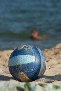 Close-up of water on beach