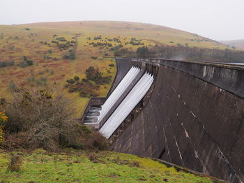 Scenic view of dam against sky