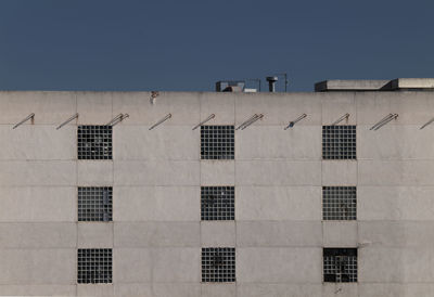 Closeup of factory building in madrid, spain