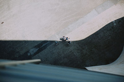 High angle view of wedding rings