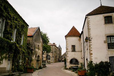 Street scene along roadside in france