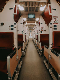 Empty seats in train