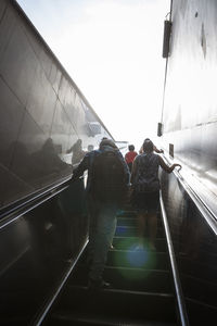 People on escalator