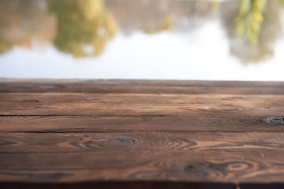 Surface level of wooden table