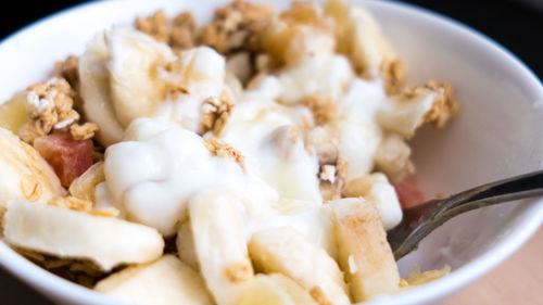 Close-up of meal served in bowl