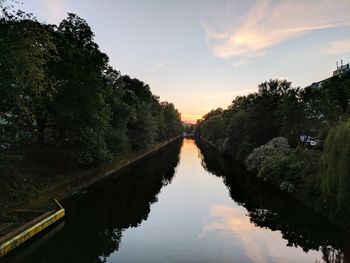 Reflection of trees on river