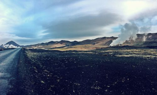 Scenic view of mountains against sky