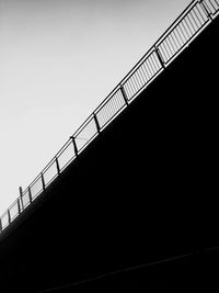 Low angle view of staircase against clear sky