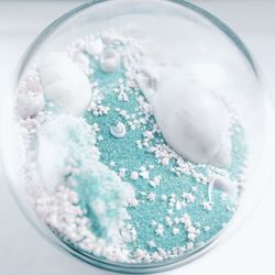 Close-up of water in bowl against white background