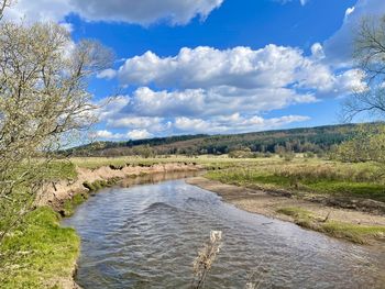 Scenic view of river against sky