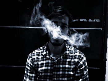 Man smoking cigarette