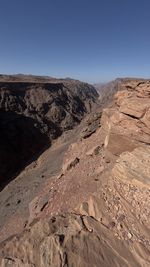 Scenic view of mountains against clear sky