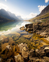 Reflection st mary lake, glacier national park, montana