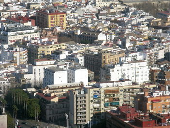 High angle shot of townscape