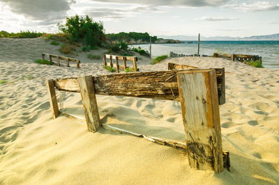 Scenic view of beach against sky