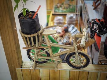 Close-up of potted plants on table