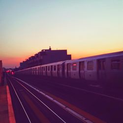 Railroad tracks at sunset