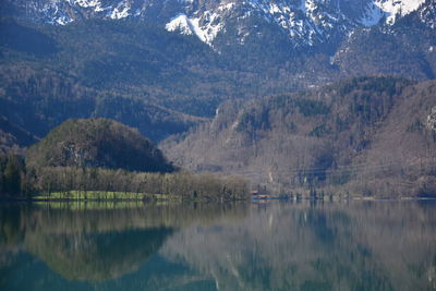 Scenic view of lake and mountains