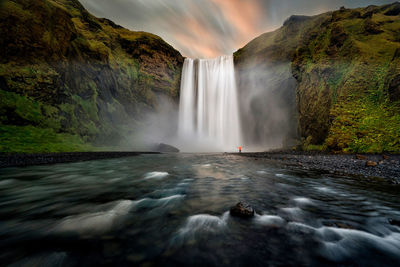 Scenic view of waterfall