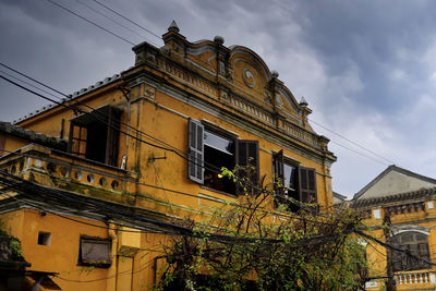 Low angle view of building against sky