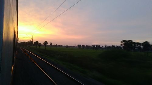 Scenic view of landscape against sky during sunset