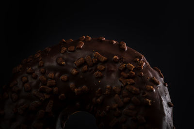 Close-up of food against black background