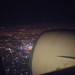 Aerial view of illuminated cityscape