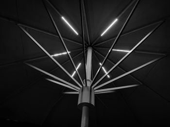 Low angle view of illuminated ceiling