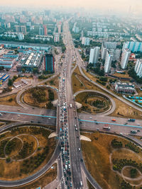 High angle view of cityscape