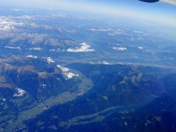 Aerial view of landscape against sky