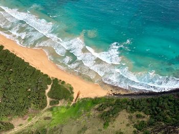 High angle view of beach