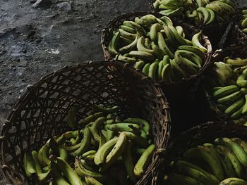 High angle view of vegetables in basket