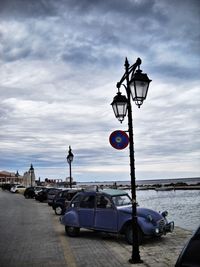 View of sea against cloudy sky