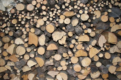 Full frame shot of firewood