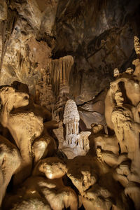 Low angle view of rock formation