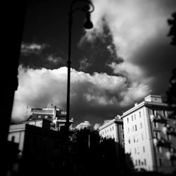 Low angle view of houses against sky