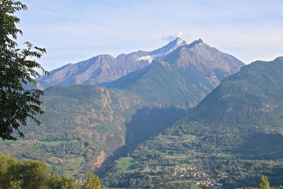 Scenic view of mountains against sky