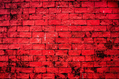 Full frame shot of red brick wall